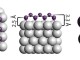 Borophene is a honeycomb of boron atoms (purple), with each hexagon capped by another boron atom